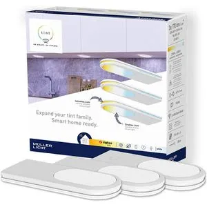tint LED-Unterbauleuchte Amaro - 3er Set, warm- bis kaltweiß - Energiesparlampen mit einstellbarer Lichtfarbe (2.700 - 6.500 Kelvin) und 510 Lumen. Sprachsteuerung und App-Steuerung für moderne Smart Homes.