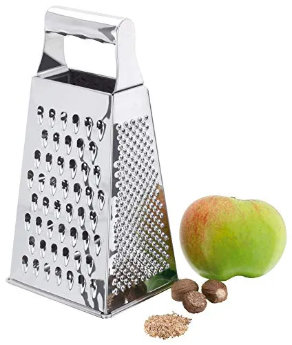 JUDGE Kitchen 4-seitige Küchenreibe aus rostfreiem Edelstahl | Vielseitige Reibe für Käse, Gemüse & mehr | Grob & Fein | Ergonomischer Griff | Spülmaschinenfest | 22 cm