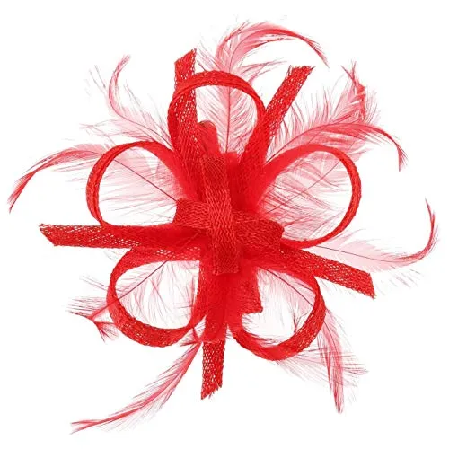 McBURN Clip Fascinator Haarschmuck - Eleganter Kopfschmuck für Damen - Stilvoller Clip Fascinator aus Stroh mit Federn, ideal für elegante Anlässe. Atmungsaktiv und in Made in Italy Qualität. Perfekt für Hochzeiten und besondere Events.