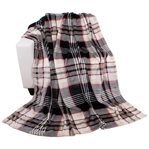 Flanell Kuscheldecke Karo 150x200cm-m995469-schwarz