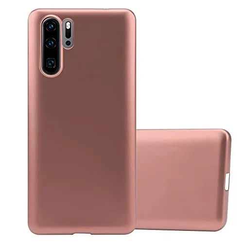 Cadorabo Hülle kompatibel mit Huawei P30 PRO Schutzhülle TPU Silikon Case Metallic Design Slim Kratzfest Weiche Gummi mit Rundumschutz Case Hülle für Huawei P30 PRO in Rosa