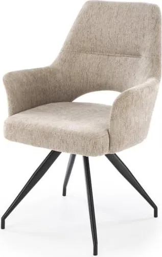 Gepolsterter Stuhl K542 in Beige, 58 cm Breite, 64 cm Tiefe, 88 cm Höhe