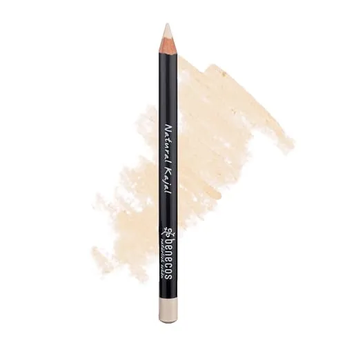 Benecos Natural Kajal white - cremiger Eyeliner mit Bio-Jojobaöl - langanhaltender Augenkonturenstift - zertifizierte Naturkosmetik - talkfrei & vegan