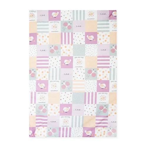 JULIUS ZÖLLNER Krabbeldecke Patch Rose 95 x 135 cm - Babydecke aus 100% Baumwolle, weich und kuschelig, sorgt für eine angenehme Krabbelzeit. Hergestellt in Deutschland und zertifiziert nach STANDARD 100 by OEKO-TEX®.