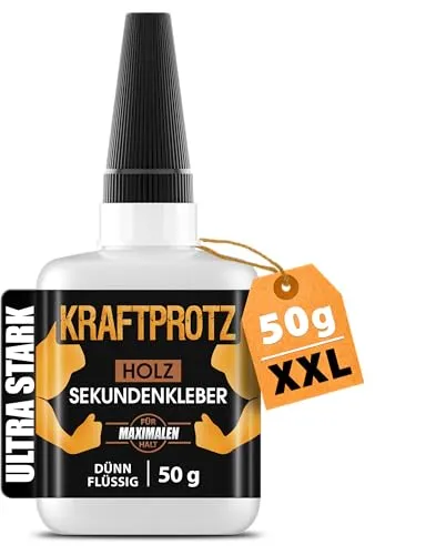 ARKA KRAFTPROTZ Sekundenkleber für Holz – extra stark, schnelltrocknend, 50 g