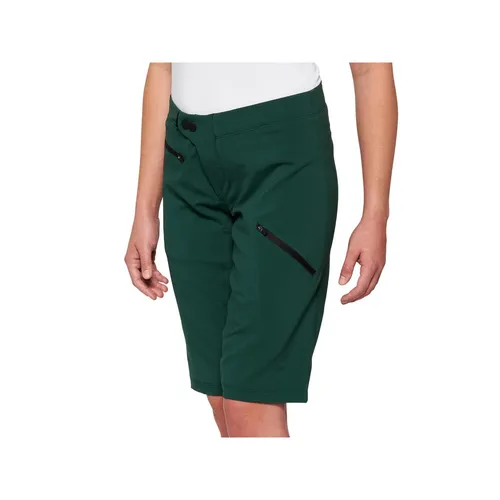 100% Ridecamp Damen Fahrrad Shorts, grün, Größe L - Robuste Damen Fahrrad Shorts mit DWR-Beschichtung und 2-Wege-Stretch für höchsten Komfort. Verstellbare Bundweite und praktische Taschen machen sie ideal für jede Radtour.