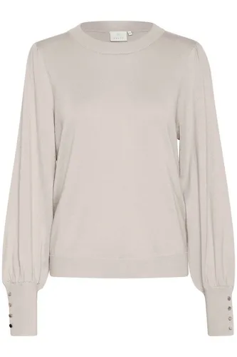 KAFFE Strickpullover KAlizza Damen Strickpullover Langarm Rundhals Mode Pulli XL, Elephant Skin Melange XL