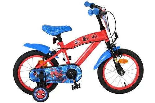 Spiderman spider-man kinderfiets - jongens - 14 inch - blauw rood
