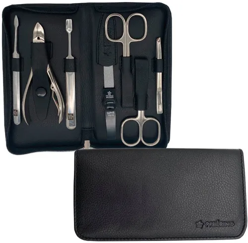 Pfeilring Manicure-Etui Nappa 7-teilig - Nagelpflege-Set aus edlem Nappaleder, enthält hochwertige Edelstahl-Instrumente für perfekte Maniküre und Pediküre.