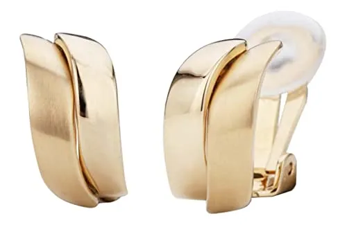 Traveller Ohrclip - 22kt vergoldet, matt/glänzend - Damen Ohrringe ohne Ohrlöcher, mit außergewöhnlichem Tragekomfort und stabilem Halt. Hergestellt aus hochwertigem, nickel- und bleifreiem Material, perfekt für Allergiker. Lieferung in umweltfreundlicher Geschenkverpackung.