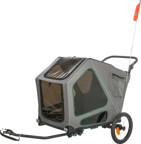 TRIXIE Hundeanhänger für das Fahrrad – gefederter Hundefahrradanhänger bis 45 kg