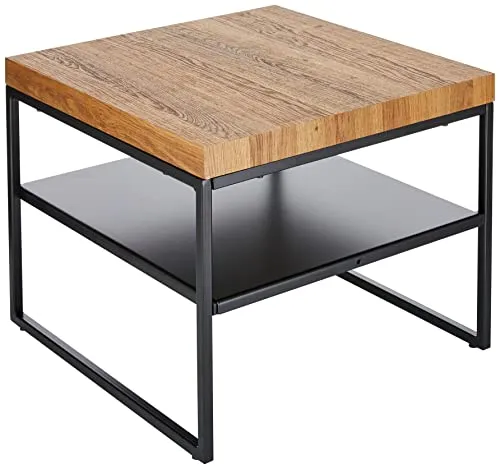 M2 Kollektion Vista 1 Couchtisch/Beistelltisch MDF Dekor Eiche braun 50x50cm, Höhe 40cm