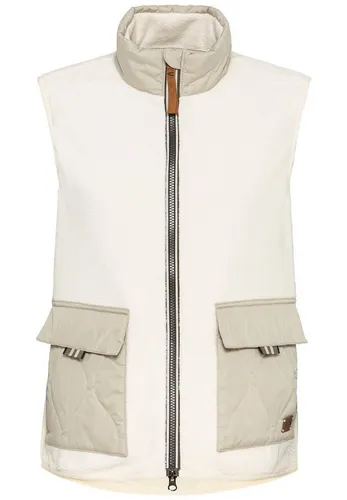 camel active Damen Teddy Fleeceweste Wollweiß