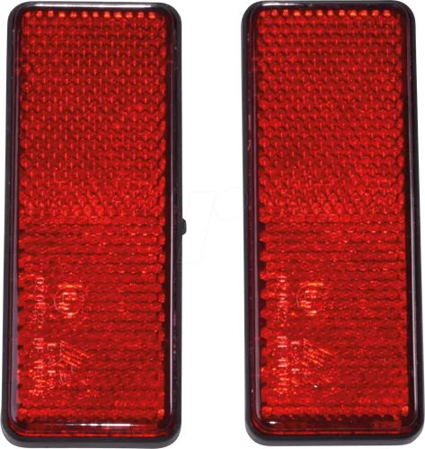 ANHGR 36505 - Reflektor eckig rot 2er-Set - Anhänger-Zubehör mit E-Prüfzeichen, ideal zur sicheren Kennzeichnung von Kfz-Anhängern. Inklusive Klebepad zur einfachen Befestigung. Maße: 90 x 35 mm.