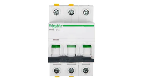 Wyłącznik nadprądowy 3P C 6A 6kA AC C60N A9K04306 - Sonstige - Hochleistungs-Miniatur-Schutzschalter mit VisiTrip™ für schnelle Fehlersuche und IP20 Schutz, ideal für sichere elektrische Installationen.