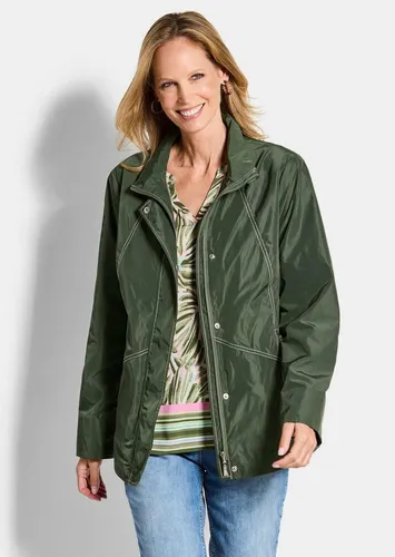 GOLDNER Outdoorjacke Kurzgröße: Outdoor-Jacke mit Kontrastnähten Regenjacke mit Stehkragen, Reißverschluss, Knopfleiste und Langarm