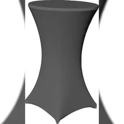 EXKLUSIV HEIMTEXTIL Stehtischhusse Stretch für Bistrotisch mit 4 Fußlaschen elastisch Ø 70-75x110-120 cm Anthrazit