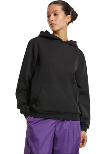 Urban Classics Damen Loose Light Brushed Fleece Hoody, Schwarz, L EU - Damenmode mit lässigem Fit und klassischem Hoodie-Style: Leicht gebürstetes Fleece für angenehmen Komfort und perfekte Kombination mit Casual-Outfits.