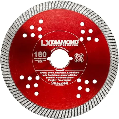 LXDIAMOND Diamant-Trennscheibe 180mm in rot von LXDIAMOND