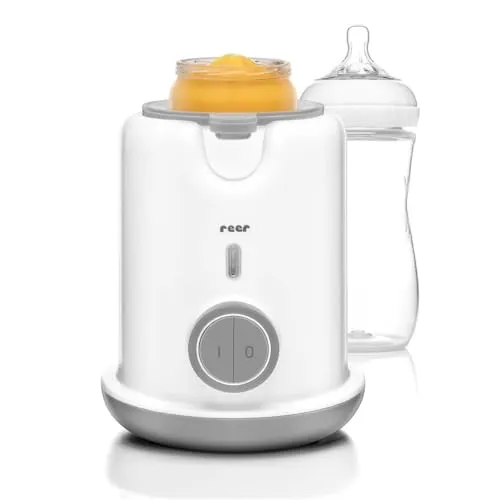 reer Turbofood Babykostwärmer - Babyflaschenwärmer, erwärmt Fläschchen in nur 90 Sekunden. Ideal für die Erstausstattung mit Sicherheitsfunktionen und praktischem Messbecher.