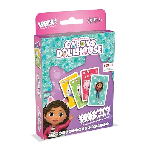Waddingtons Number 1 Gabby's Dollhouse WHOT! - Kartenspiel zum Anpassen von Kindern ab 5 Jahren, für 2-6 Spieler Kartenanpassen und Wahrnehmung - Geschenk für Baby ab 5 Jahren