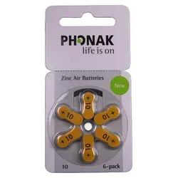 Phonak Hörgeräte Batterien 10er Pack - 60 Stück - Hochleistungsbatterien für Hörgeräte, ideal für zuverlässige Energieversorgung. Perfekt für den täglichen Gebrauch und eine lange Lebensdauer.