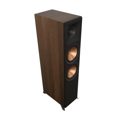 Klipsch Reference Premiere RP-8000F II Standlautsprecher aus Walnussholz - Premium Lautsprecher mit größerer Tractrix-Hupe für klaren Klang und belüftetem Hochtöner-Design für verbesserte Details, ideal für audiophile Musikliebhaber.