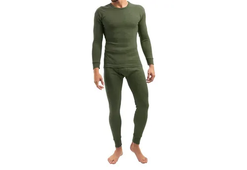 MT Herren Ski- & Thermowäsche Set - Lange Unterwäsche Olive XXL - Bequeme Thermowäsche für Herren mit weicher Innenseite und optimaler Passform. Ideal für kalte Tage und Outdoor-Aktivitäten, sorgt für angenehmen Tragekomfort und Kälteschutz.