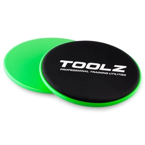 TOOLZ Gliding Discs – Gleitpads für Fitness & Ganzkörpertraining – 2er Set Trainingsscheiben 18 cm – rutschfest & flexibel auf Allen Böden – für Core, Beine & Po