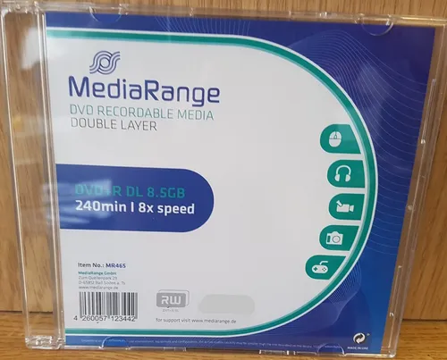 DVD+R 8,5 GB DL MediaRange 8x speed 240 Min. 1 Stück Slim Case