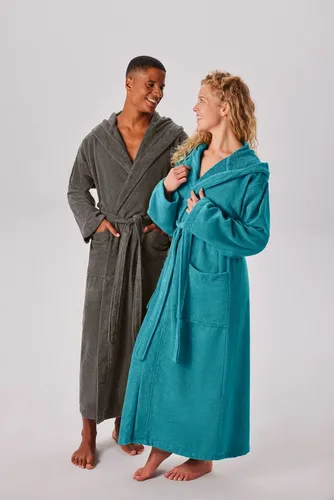 OTTO home Unisex-Bademantel Regona, Hotelbademantel, Morgenmantel, Standardlänge & Überlänge, Langform, Veloursfrottier, Kapuze, Gürtel, Damen & Herren, mit Taschen, flauschig, weich, Velours, Sauna & Spa