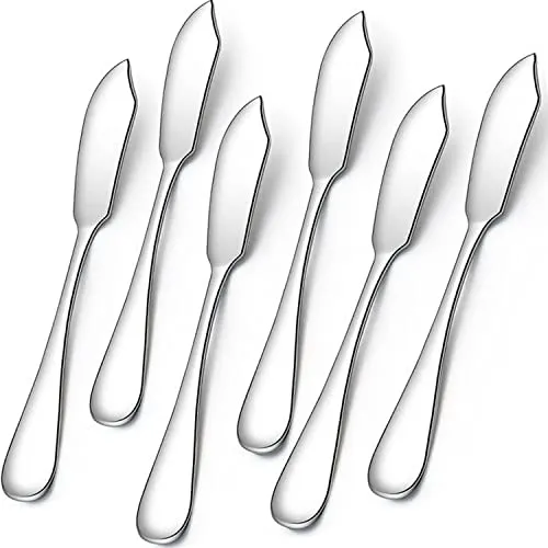 AOOSY 6-teiliges Buttermesser, Käsemesser, Käsespreizer, 5,91 Zoll süße Mini-Edelstahl-Küchenmesser für Toast-Sandwich-Kuchen-Brot-Frühstück (Silber)