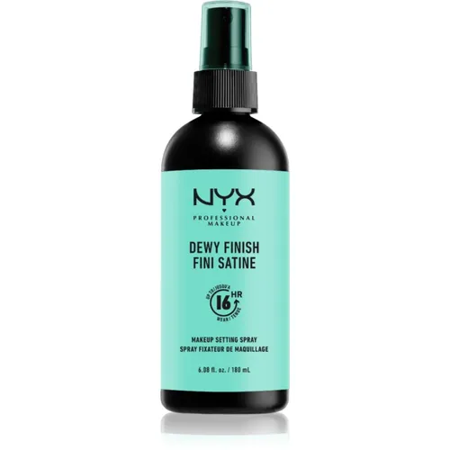 NYX Professional Makeup Dewy Setting Spray 180 ml - Make-up Finish, langanhaltendes Fixierspray für einen strahlenden Look, der Ihr Make-up den ganzen Tag perfekt hält und ein Verwischen verhindert.
