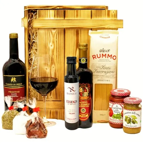 Italienisches Geschenkset „Florenz“ | Großer Geschenkkorb mit Wein und Spezialitäten