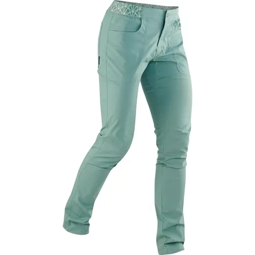 Edelrid Wo Nona Pants mineral blue (152) S - Damen Kletterhose aus 98% Biobaumwolle, ideal für Klettern und Bouldern mit elastischem Bund und optimaler Bewegungsfreiheit durch Abnäher und Zwickel.