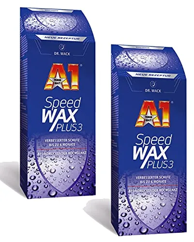 ILODA 2X 250ml Dr. Wack A1 Speed Wax Plus 3, Auto-Hartwachs, Auto-Wachs, Lackschutz, Lackversiegelung, Carnauba-Wachs mit extrem langanhaltenden Wasser-Abperl-Effekt für alle Lacke