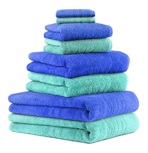 Betz Handtuch Set 8-TLG. Deluxe in Türkis und Blau von Betz