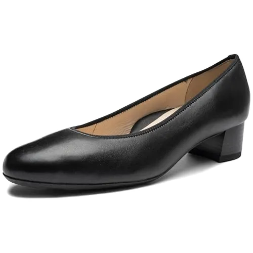 VICENZA Damen-Ballerinas Schwarz Gr. 37 - Elegante Ballerinas aus hochwertigem Leder mit komfortablem Blockabsatz, perfekt für den Alltag oder besondere Anlässe.