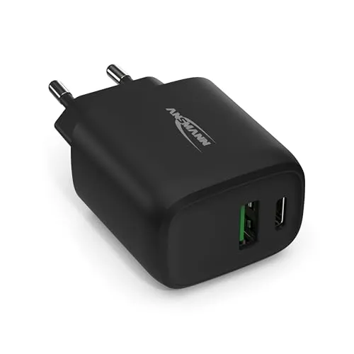 ANSMANN USB Ladegerät 20 W - 2 USB-Ports mit Power Delivery und Quick Charge 3.0, effizient und sicher für Smartphones und Tablets
