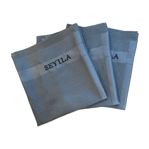 Original Seyila Hochsaugfähige Reinigungstücher 3 er Set/Streifenfreie Reinigung für Fenster,Auto, Küche, Bad und mehr – Putztuch – Zaubertuch - Geschirrtuch 40x60 cm aus Microfaser Anthrazit