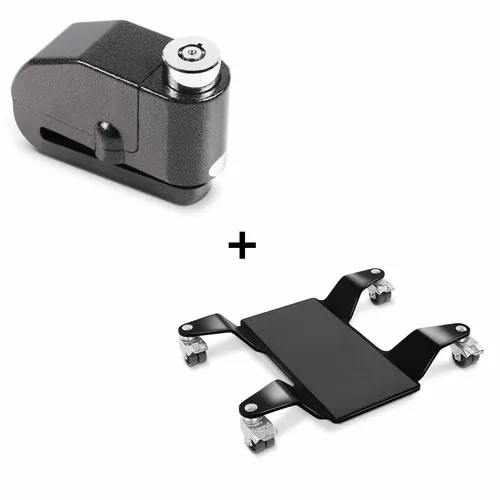 ConStands Motorradheber Set Rangierhilfe + Bremsscheibenschloss S6 - Werkstatteinrichtung mit praktischer Rangierhilfe und sicherem Bremsscheibenschloss für optimale Sicherheit und Mobilität Ihres Motorrads.