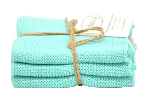 Wischtuch, Spucktuch gestrickt 3er Set * aqua by Solwang Design DK