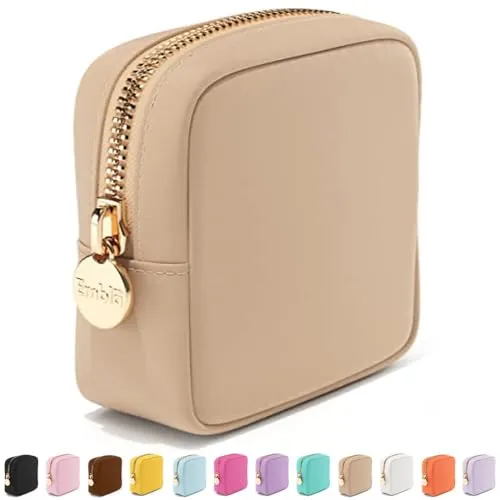 Embla Kosmetiktasche – Make-up-Tasche, Reisetasche, Kulturbeutel, niedlicher Make-up-Organizer, Nylon-Reißverschlusstaschen, rosafarbene Schwarze Münzbörse, Aufbewahrungstasche, Kosmetik-Organizer,