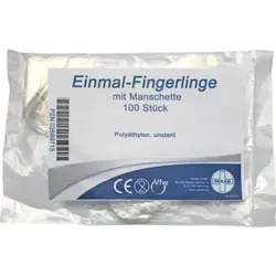 Einmal Fingerling Plastik 100 ST - Einmal Fingerlinge aus Polyethylen, latexfrei und unsteril. Ideal für hygienische Anwendungen in der Pflege oder bei medizinischen Tätigkeiten. Packung mit 100 Stück.