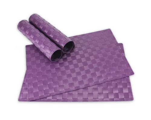 matches21 HOME & HOBBY Platzset Tischsets MODERN 4er Set Violett als Tischuntersetzer, (4-St), Abwaschbare Platzsets als Tischunterlagen für Ess-Tisch Tisch-Deko