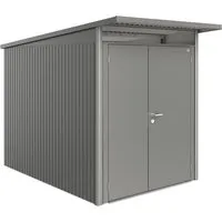 Biohort Gerätehaus AvantGarde® Gr. A3 - Quarzgrau, modernes Design - Gartenhäuser mit ausgezeichnetem Design, robustem Stahlblech und umfangreicher Grundausstattung für optimalen Stauraum im Garten.