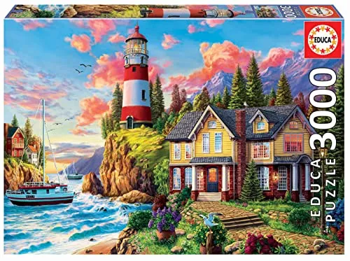Lighthouse near the ocean 3000 Puzzle