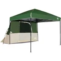 vidaXL Camping-Zelt-Set mit Dach 2 pcs Grün - Modernes Camping-Zelt-Set für entspannte Sommerabenteuer im Freien. Leicht und robust, ideal für Garten oder Terrasse. Praktisches Design mit Reißverschluss und einfachem Aufbau, perfekt für Outdoor-Events.