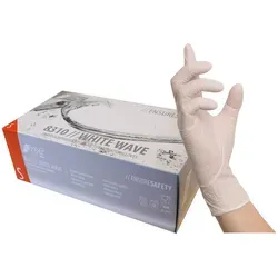NITRAS WHITE WAVE, Einmalhandschuhe aus Nitril, weiß L 1000 Stück