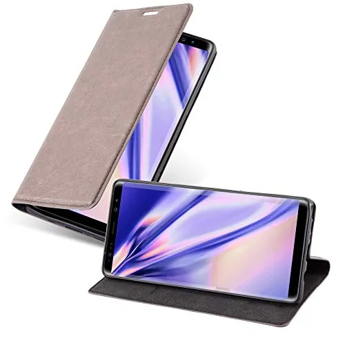 Cadorabo Hülle kompatibel mit Samsung Galaxy Note 8 aus Premium Kunst Leder Flip Klappbare Stoßfeste Magnetische [Standfunktion] [Kartenfächern] Cover Hülle für Galaxy Note 8 Tasche in Braun